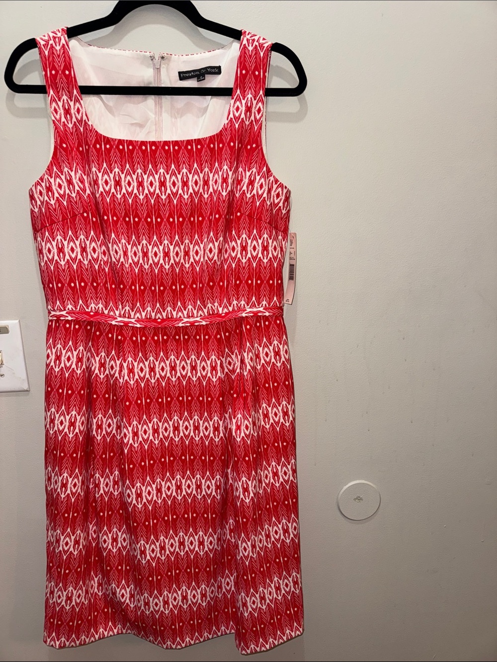 Perceptions Red & White Sleeveless Midi Dress